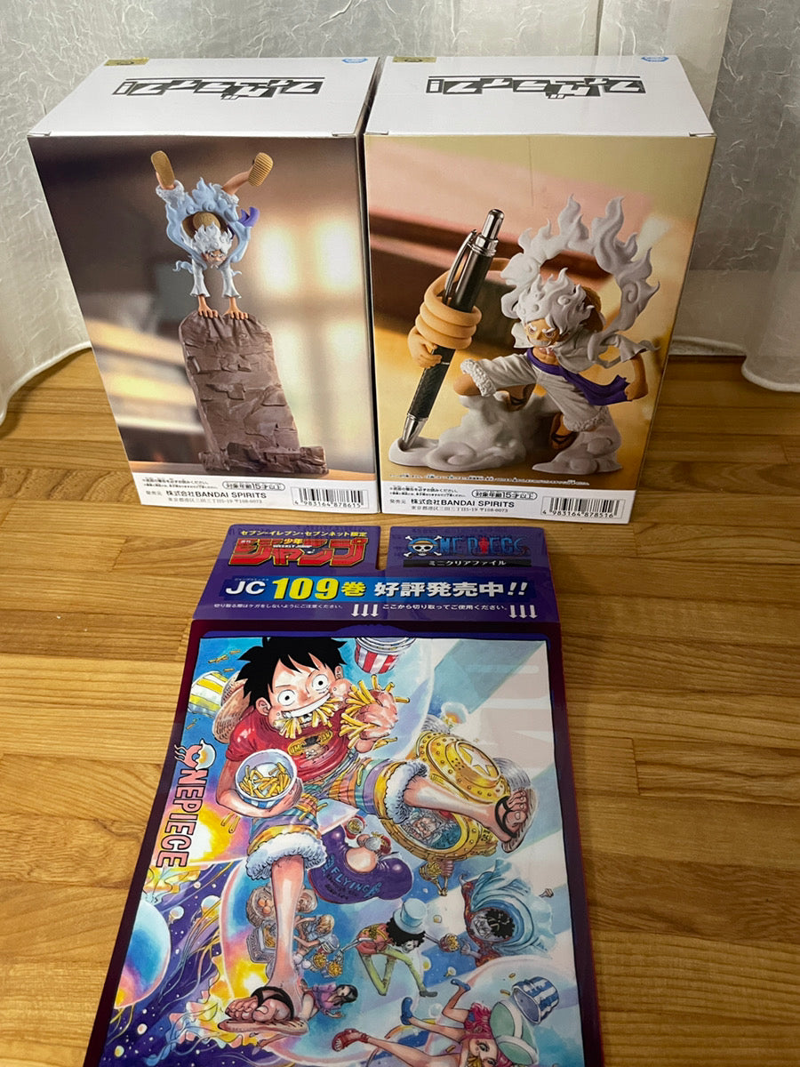 One Piece Fig Life! Gear 5 Luffy vol.1 Pen Stand & vol.2 Smartphone Stand