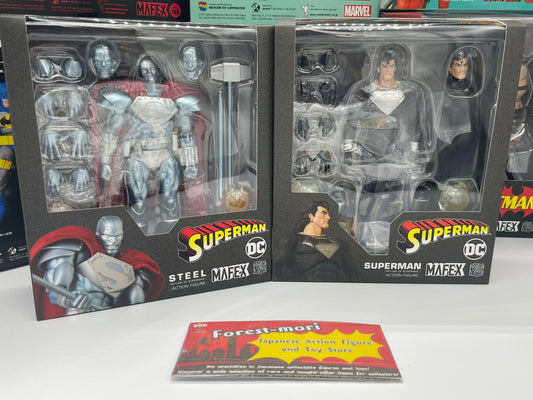MEDICOM TOY MAFEX No.150 SUPERMAN & No.181 STEEL (Return of Superman) Figure Set