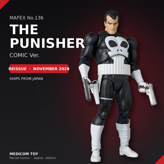 MEDICOM TOY MAFEX No.136 THE PUNISHER (COMIC Ver.) Figure Nov 2026 Release from Japan