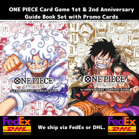 ONE PIECE Card Game 1st & 2nd Anniversary Guide Book Set with Promo Cards