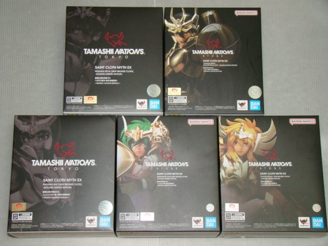 BANDAI SPIRITS Saint Cloth Myth EX Golden Limited Edition 5-Character Set - Pegasus Seiya & Bronze Saints