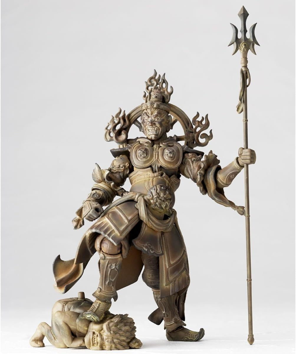 Revoltech Takeya 005EX Jikokuten Wood Color Ver Buddhist Statue Action Figure KAIYODO Japan