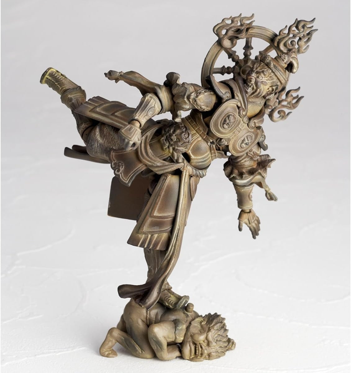Revoltech Takeya 005EX Jikokuten Wood Color Ver Buddhist Statue Action Figure KAIYODO Japan