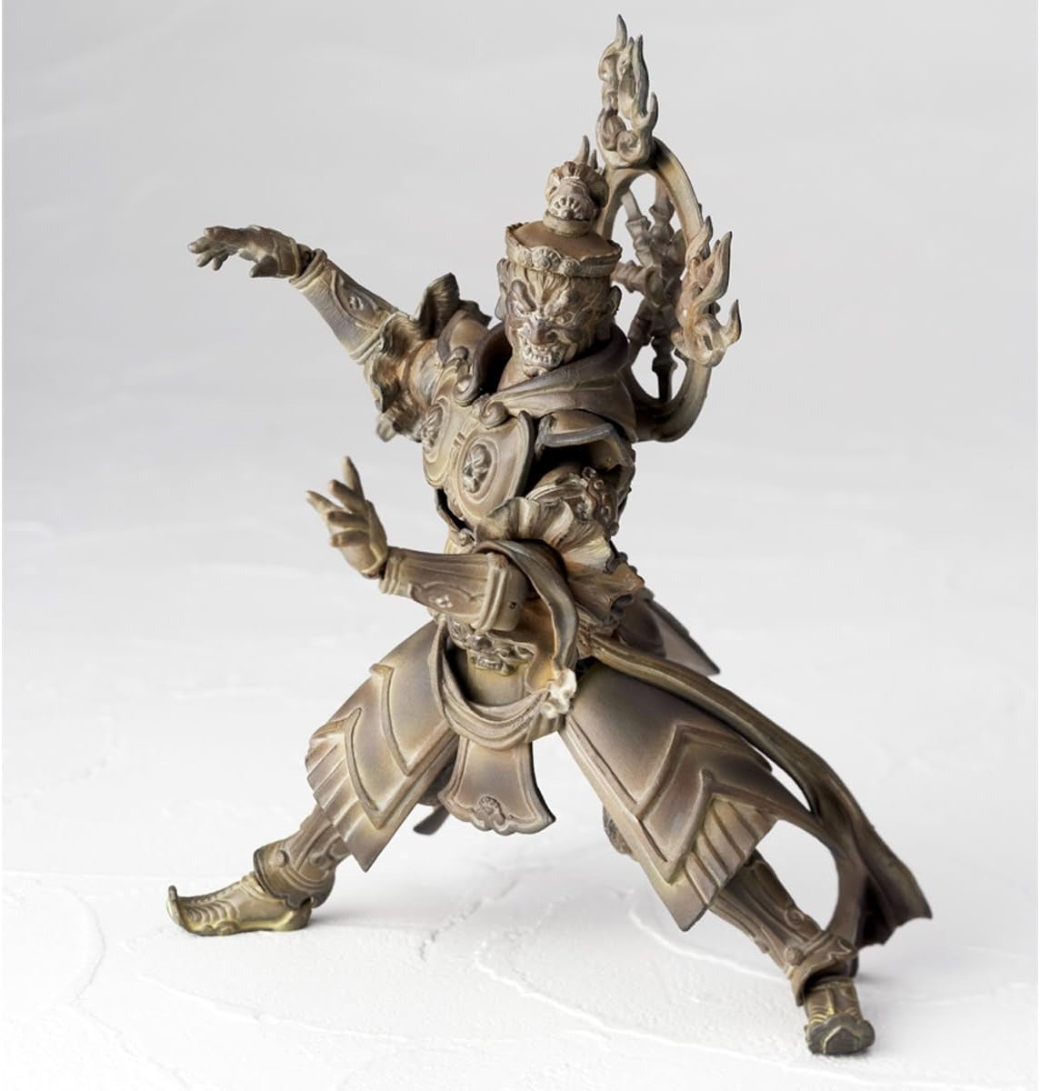 Revoltech Takeya 005EX Jikokuten Wood Color Ver Buddhist Statue Action Figure KAIYODO Japan