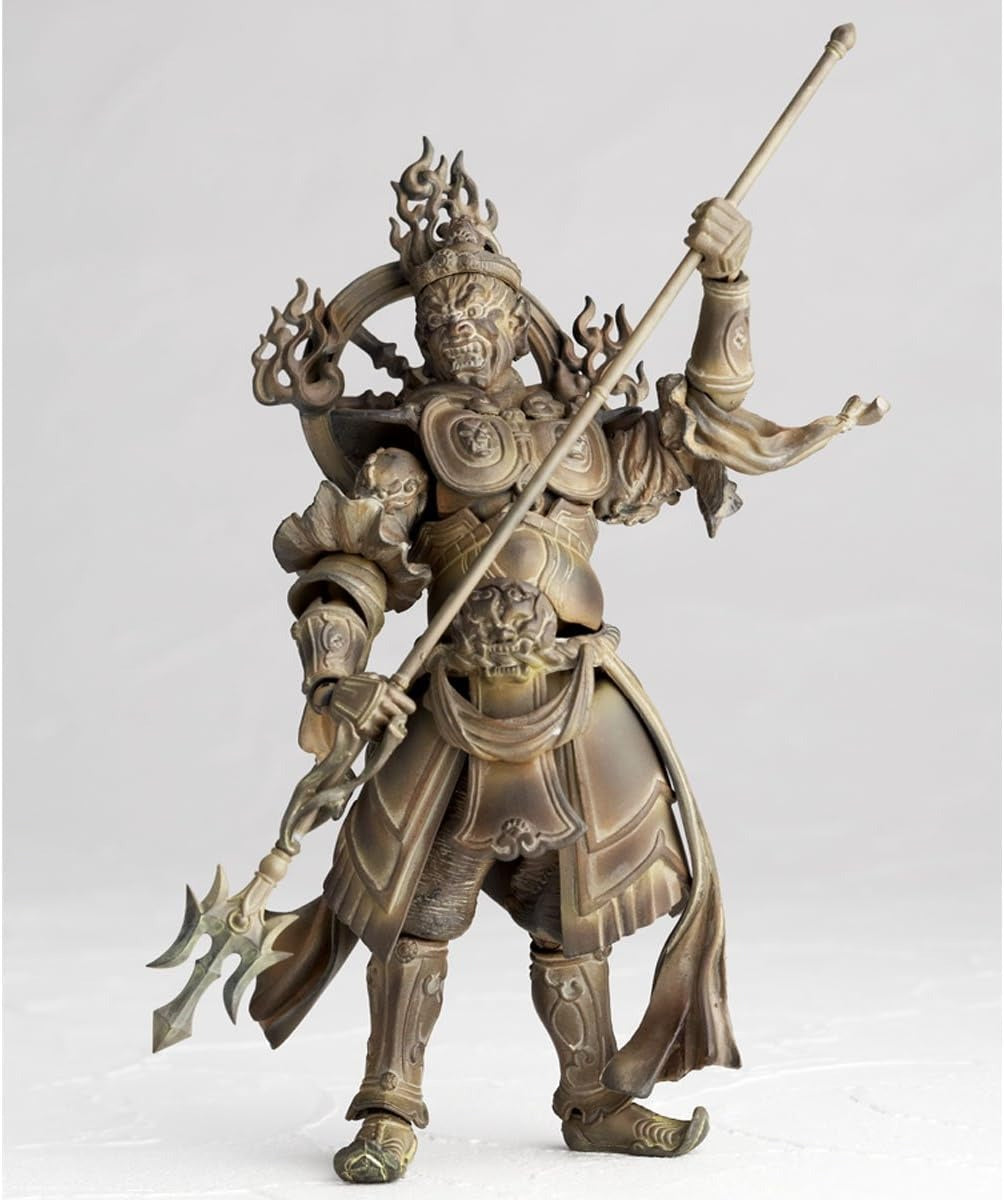 Revoltech Takeya 005EX Jikokuten Wood Color Ver Buddhist Statue Action Figure KAIYODO Japan