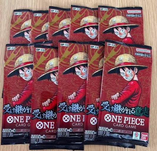 One Piece Card Game Inherited Will OP-13 10 Unopened Booster Packs from Japan