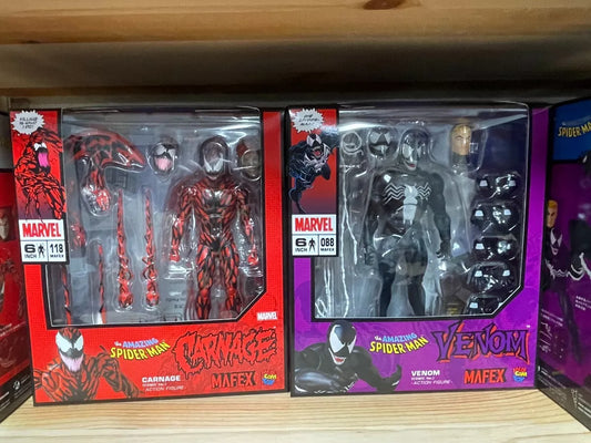 MAFEX No.088 Venom & No.118 Carnage Comic Versions Restocking Late November 2024