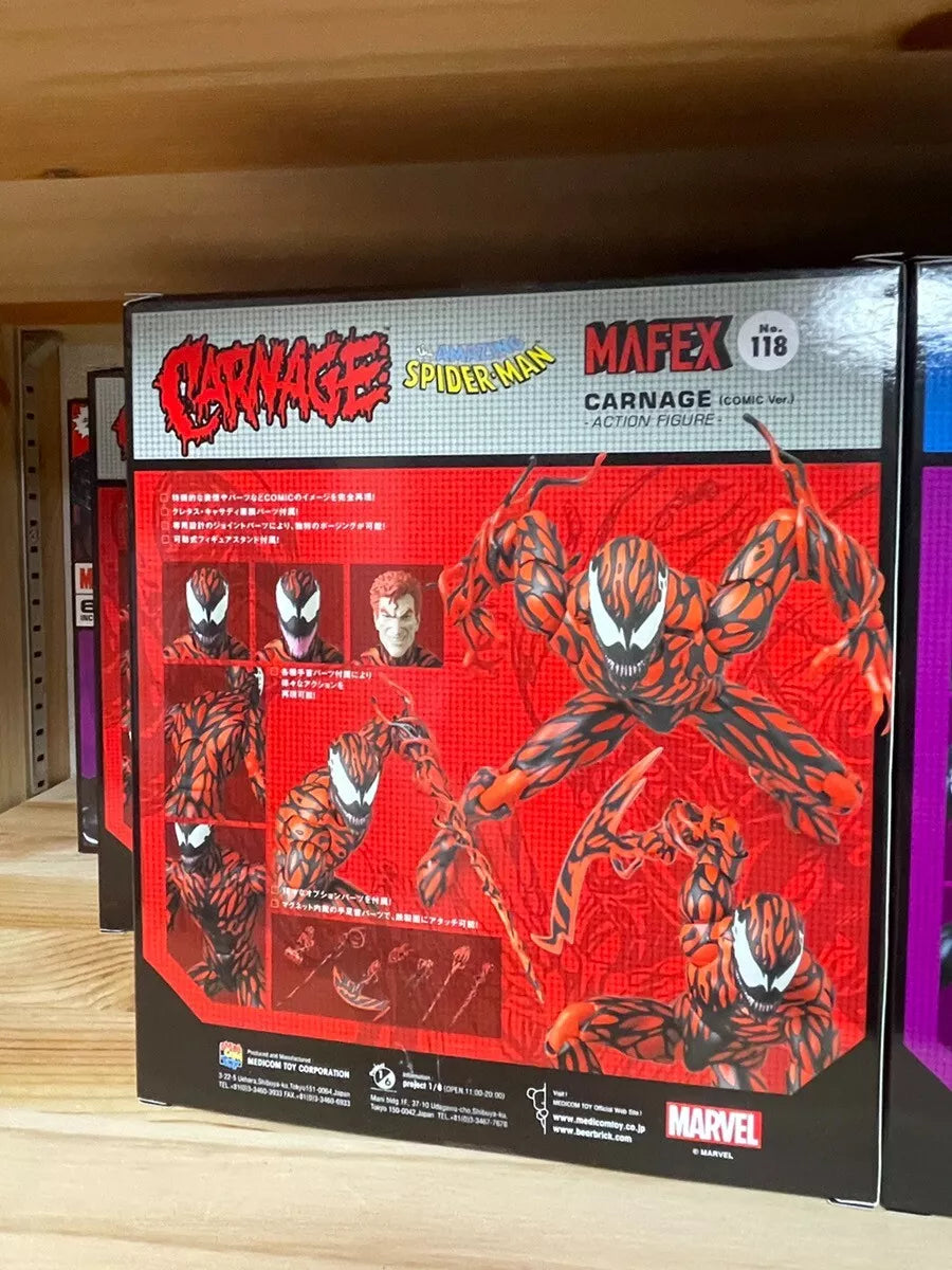 MAFEX No.088 Venom & No.118 Carnage Comic Versions Restocking Late November 2024