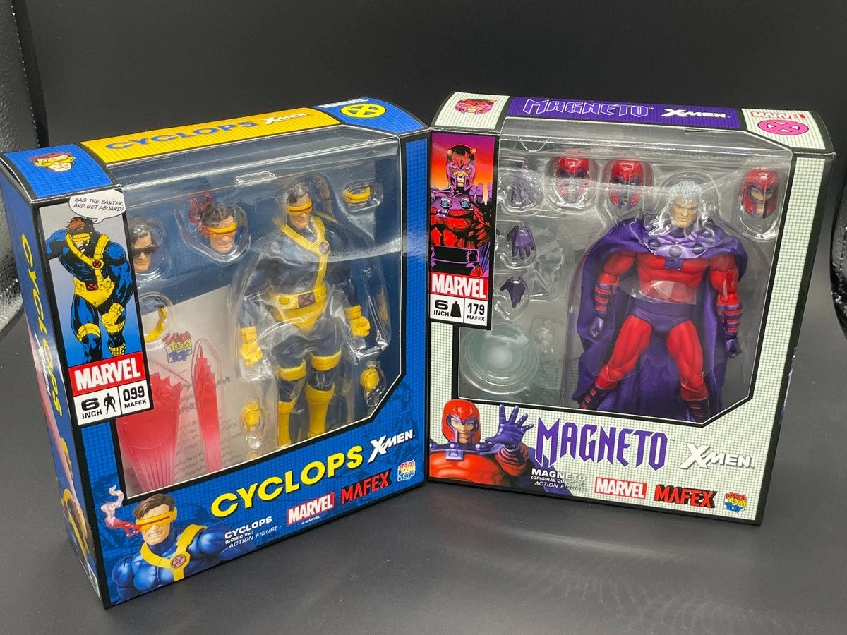 MAFEX Cyclops No.099 & Magneto No.179 X-Men Comic 6-Inch Action Figure Set JAPAN