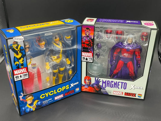 MAFEX Cyclops No.099 & Magneto No.179 X-Men Comic 6-Inch Action Figure Set JAPAN