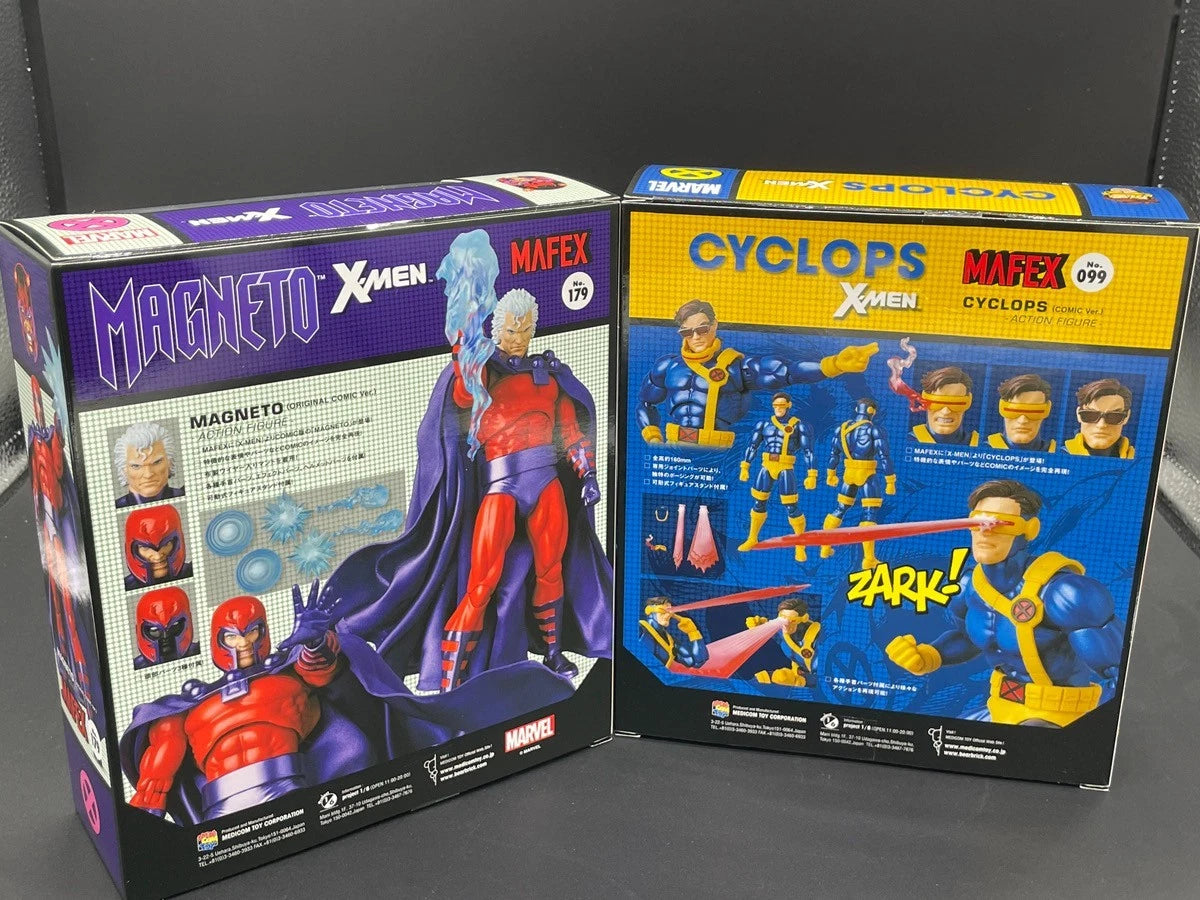 MAFEX Cyclops No.099 & Magneto No.179 X-Men Comic 6-Inch Action Figure Set JAPAN