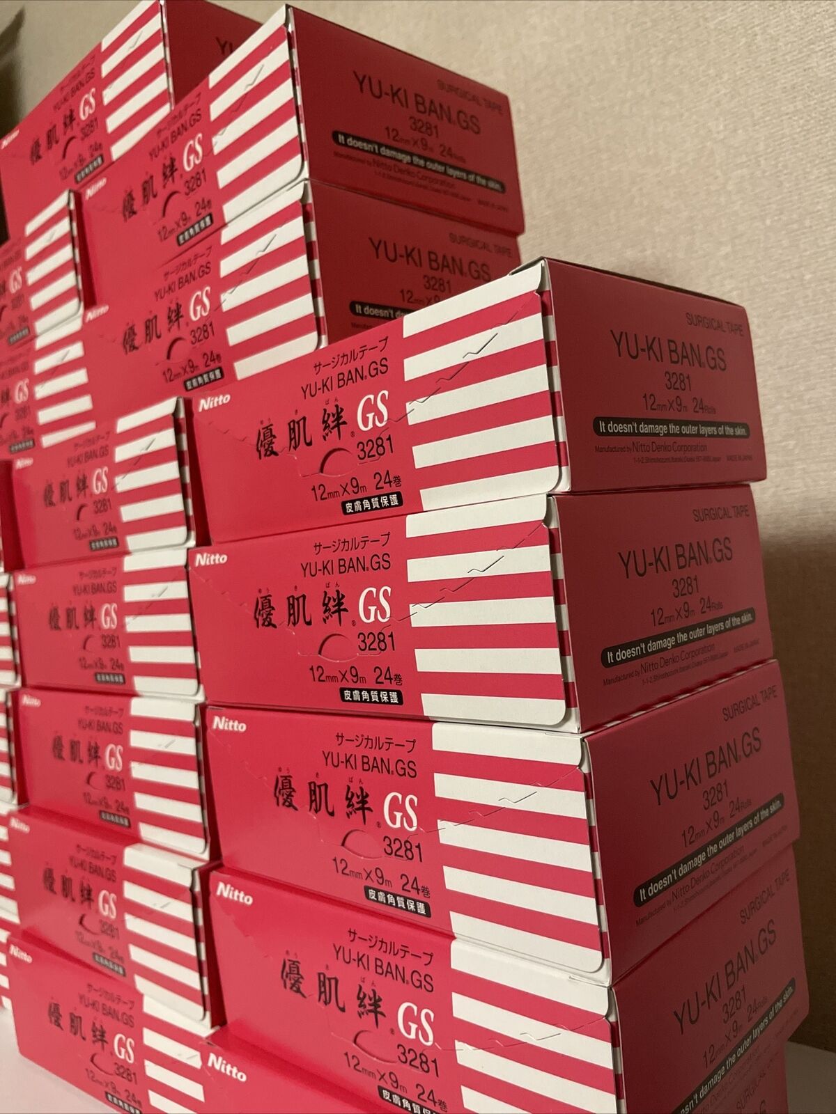Nitoms Yu-ki ban GS 12mm x 9m Surgical Medical Tape 24 Rolls 3281 ×20