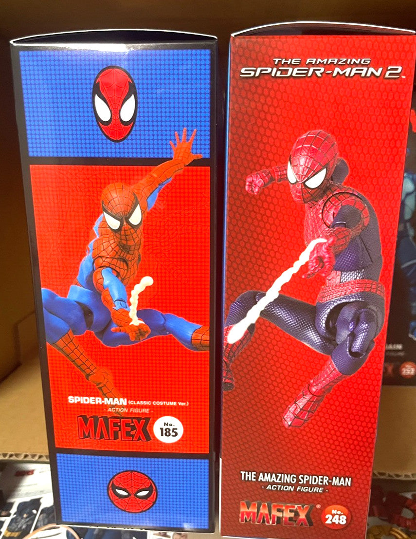 MAFEX No.185 Spider-Man Classic Costume & No.248 The Amazing Spider-Man 2 Figure Set Medicom Toy from Japan