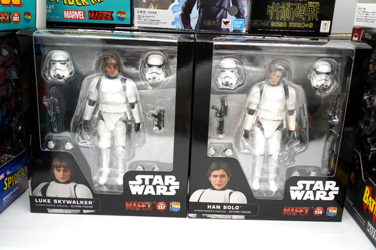 MAFEX Luke Skywalker #257 & Han Solo #258 Set Star Wars Action Figures JAPAN