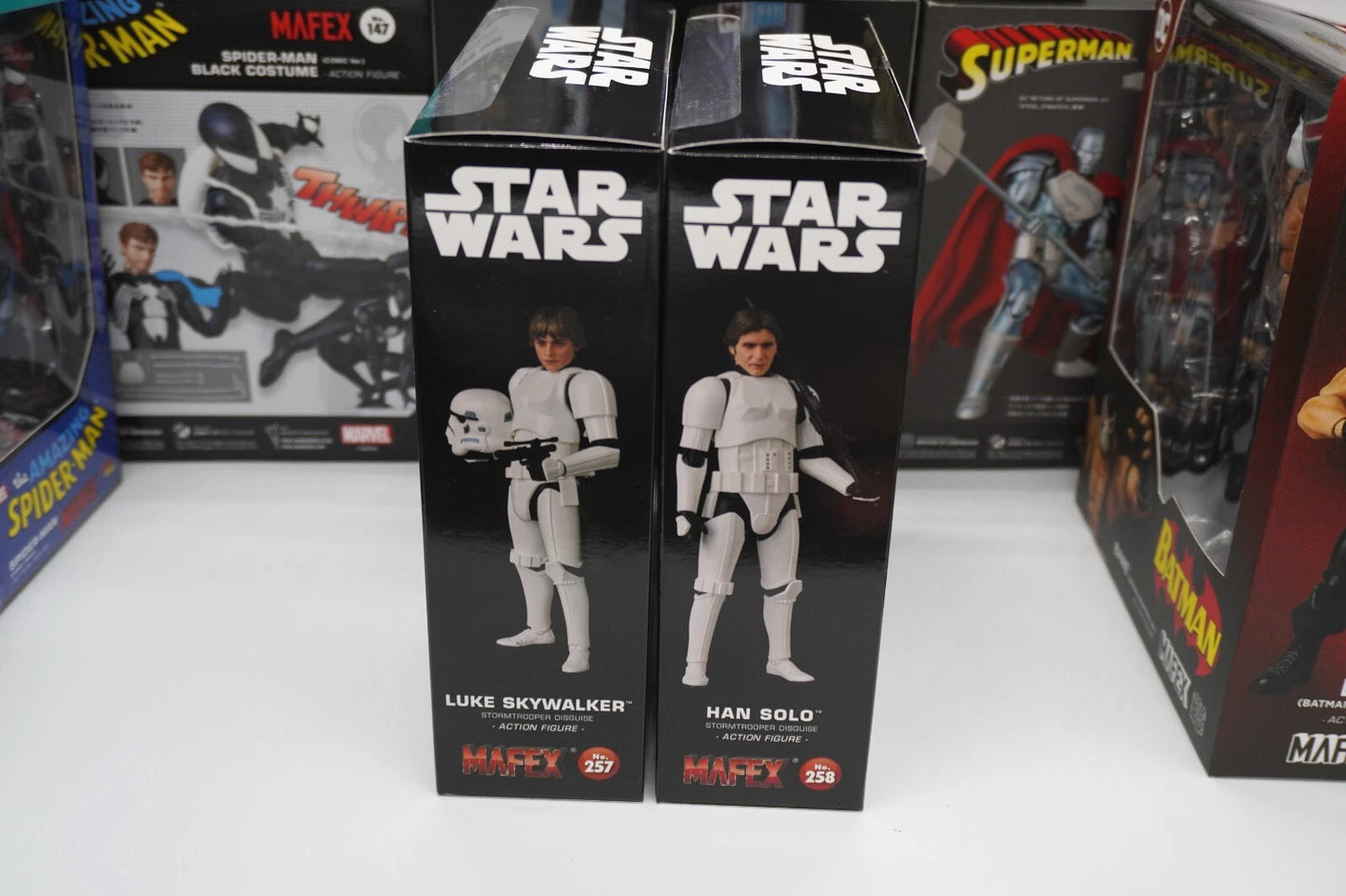 MAFEX Luke Skywalker #257 & Han Solo #258 Set Star Wars Action Figures JAPAN