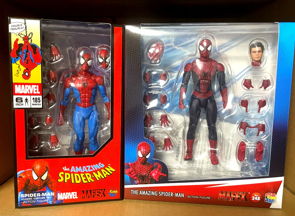 MAFEX No.185 Spider-Man Classic Costume & No.248 The Amazing Spider-Man 2 Figure Set Medicom Toy from Japan