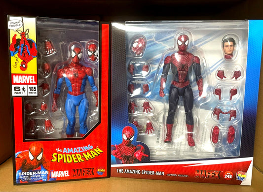MAFEX No.185 Spider-Man Classic Costume & No.248 The Amazing Spider-Man 2 Figure Set Medicom Toy from Japan