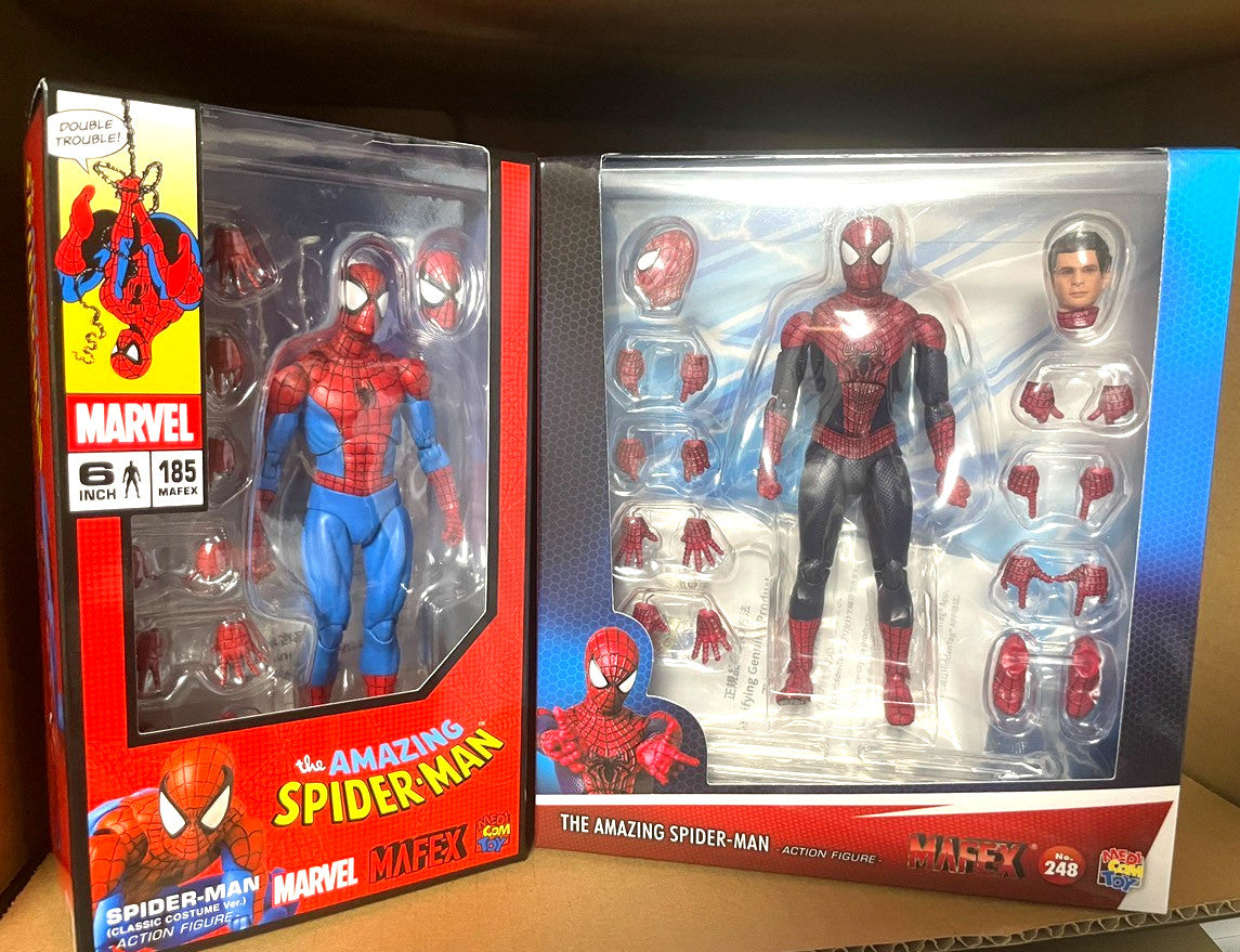 MAFEX No.185 Spider-Man Classic Costume & No.248 The Amazing Spider-Man 2 Figure Set Medicom Toy from Japan